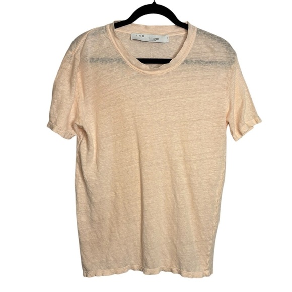 IRO Light Pink Luciana Linen T Shirt Size X Large - Picture 1 of 9